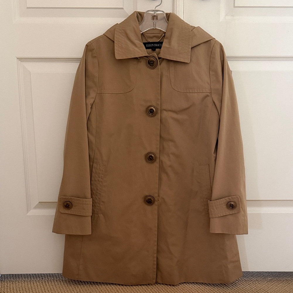 Ellen Tracy Tan Trench Coat